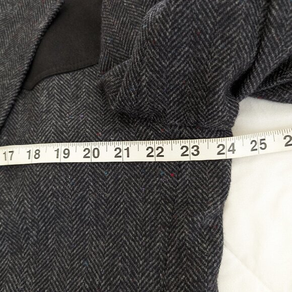 PENDLETON Blazer Mens 46L Gray Black Wool Herringbone Elbow Patch Western Jacket - Picture 14 of 14